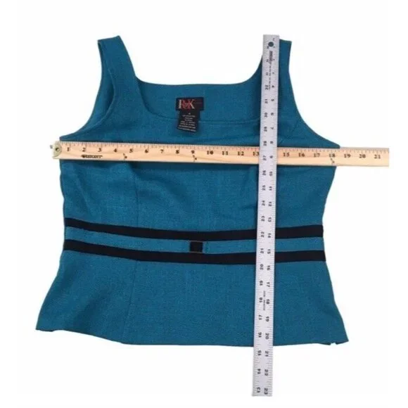 R&K Teal Sleeveless Tank Blouse Women Size 8 Suit Separates - Picture 8 of 8
